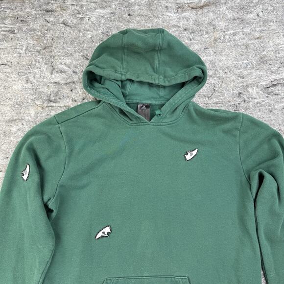 Adidas Hoodie Mens M Green Undeniable Shoes All Over Sweatshirt Embroidered‎ - Picture 3 of 11